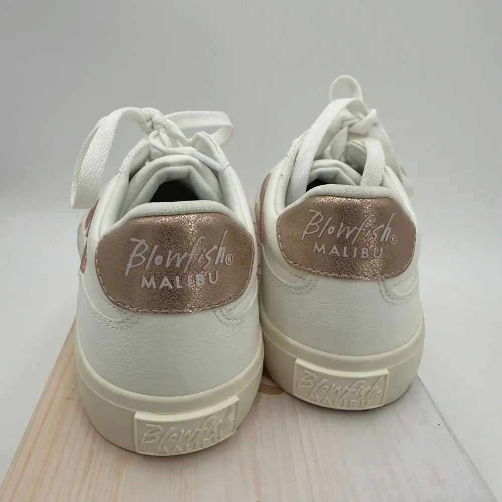 Blowfish Malibu Girls Vice Wave White Ella Rose Gold Voyager Sneakers NEW Size 2